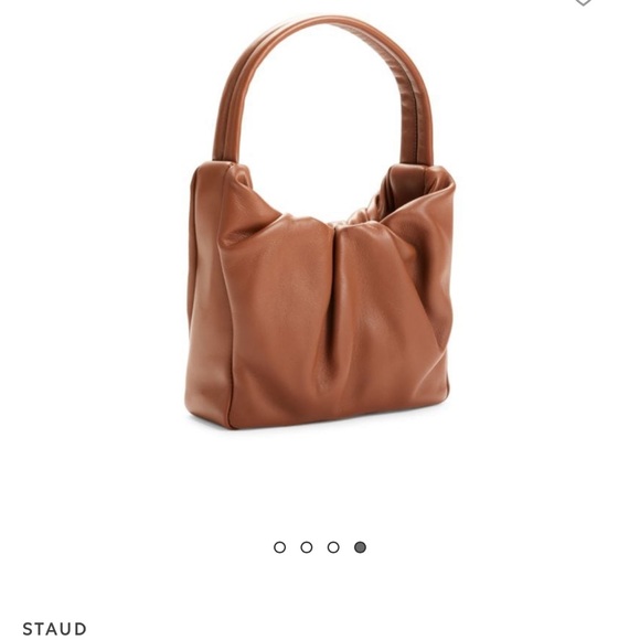 Staud accent leather shoulder bag (cream) - Picture 4 of 6